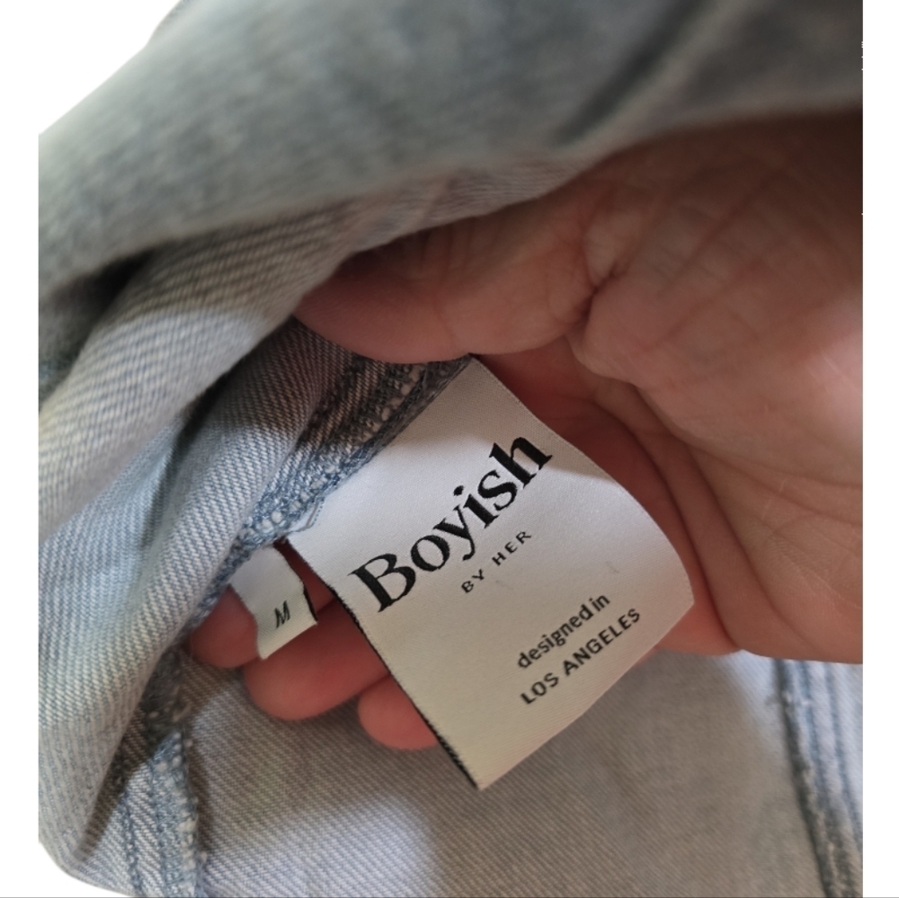 Boyish The Joe Denim Dress General Medium No Belt Cotton Flap Pockets Light Wash - Picture 7 of 9